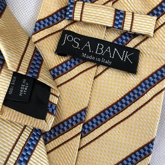 Jos A. Bank Other - Jos A. Bank Silk Yellow/Blue Stripe Tie